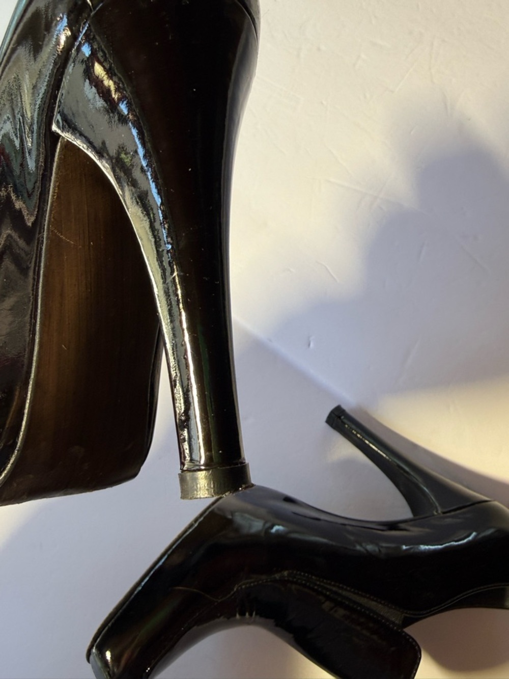 Stuart Weitzman Black Patent Leather Platform Stiletto Pumps – Size 8.5 - Picture 8 of 14